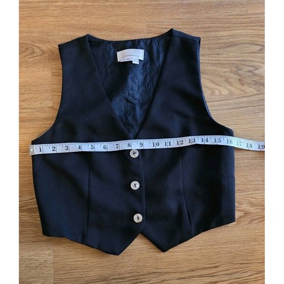 Anthropologie Women's Size 6 Black Three Button Up Vest - Picture 8 of 9